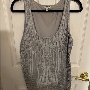 Express Metallic Silver Tank Top